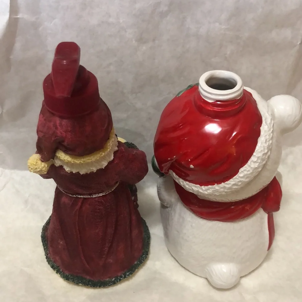 Two Hand Soap/Lotion Dispensers - Santa is resin & the Bear is ceramic